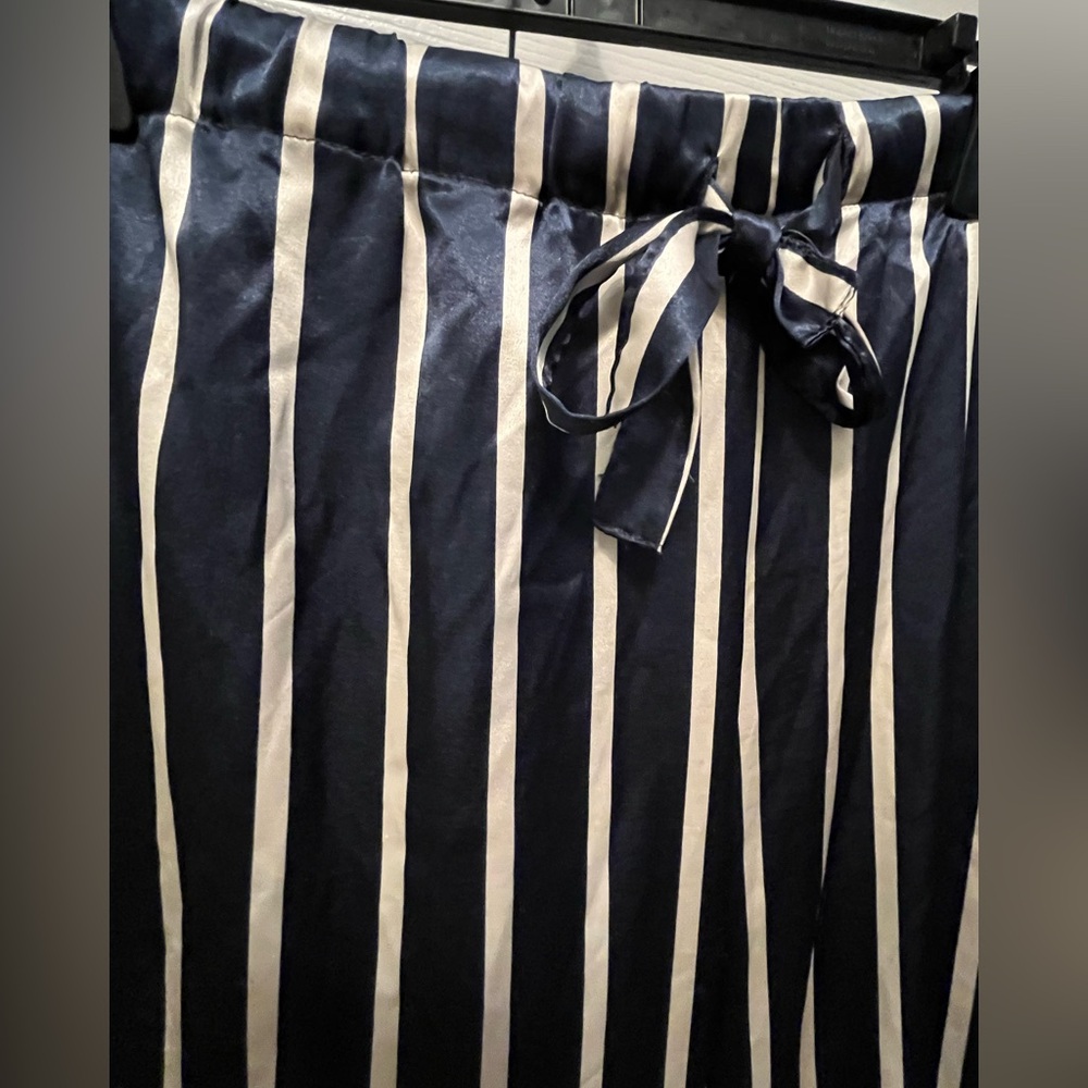 Serenedelicacy Women's Satin Pajama Set Long Sleeve Button Down Striped Silky - Picture 9 of 11